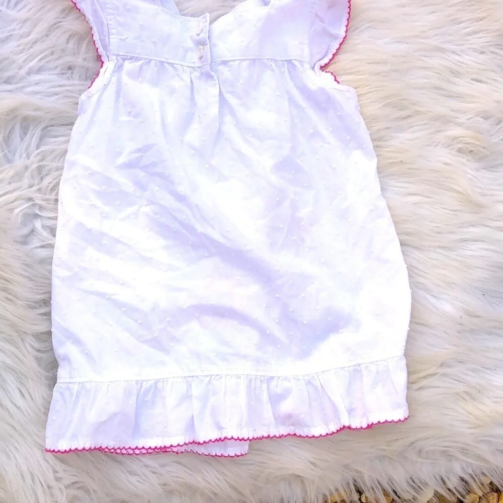 Osh Kosh Floral Embroidered White little girls  Dress size 6